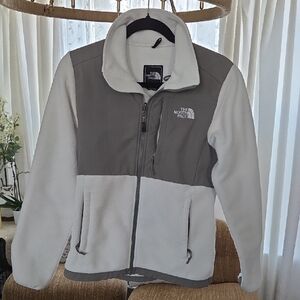 The North Face Gray and White Fleece Jacket
